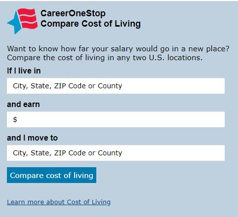 Cost of Living Widget